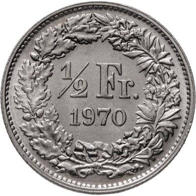 купить Швейцария 1/2 франка (franc) 1970