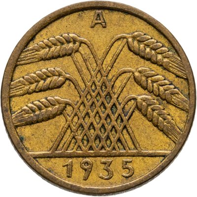 купить Германия 10 рейхспфеннигов (reichspfennig) 1935 A знак монетного двора "A" — Берлин