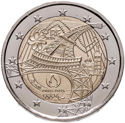 купить Франция 2 евро 2024 "Олимпийские и Паралимпийские игры"