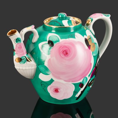 купить Чайник доливной (трактирный) "Нарядный", автор Яснецов В.К., фарфор, роспись, золочение, Дулевский фарфоровый завод (Дулёво), СССР, 1968-1991 гг.
