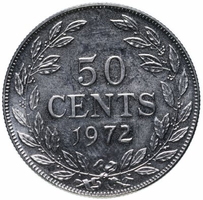 купить Либерия 50 центов (cents) 1972