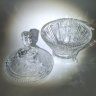 Купить Ваза-конфетница с крышкой, украшенная цветочным декором, стекло, пресс, резьба, матирование, СССР, 1970-1990 гг.