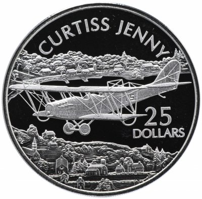 Купить Соломоновы Острова 25 долларов (dollars) 2003 "Самолёты мира: Кёртисс JN-4 Дженни (Curtiss JN-4 Jenny)"