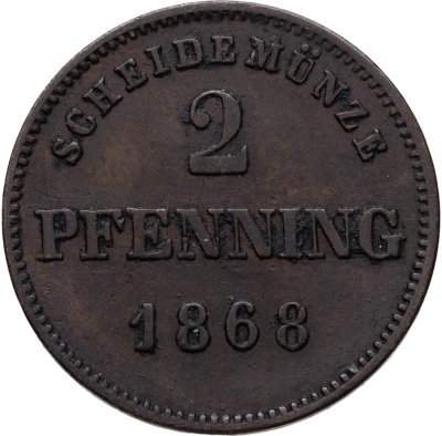 купить Бавария 2 пфеннинга 1868
