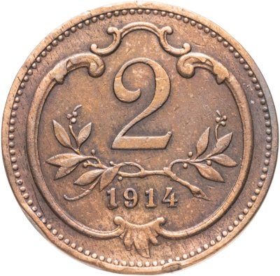 купить Австрия 2 геллера (heller) 1914