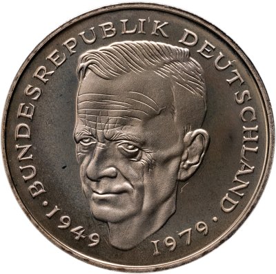 купить Германия (ФРГ) 2 марки 1983 "Курт Шумахер, 30 лет Федеративной Республике (1949-1979)" знак монетного двора: "F" - Штутгарт
