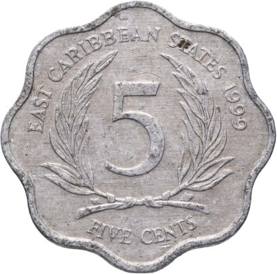 купить Восточные Карибы 5 центов (cents) 1999