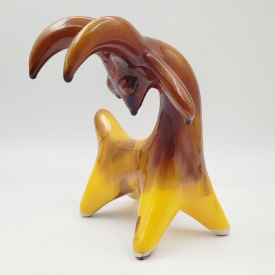 купить Статуэтка "Коза" (из комплекта "Коза с козленком"), авторы Надежда Ефимовна и Валерий Семенович Проторьевы, керамика, поливы, Васильковский майоликовый завод, СССР, 1960-1970 гг.