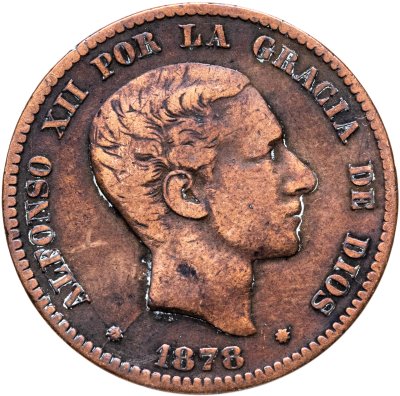 купить Испания 10 сентимо (centimos) 1878