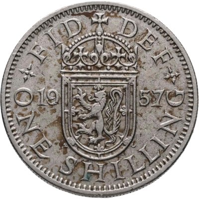 купить Великобритания 1 шиллинг (shilling) 1957 Шотландский герб - атакующий лев внутри коронованного щита
