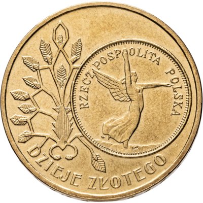 купить Польша 2 злотых 2007 "История польского злотого - Ника на 5 злотых 1928 года"