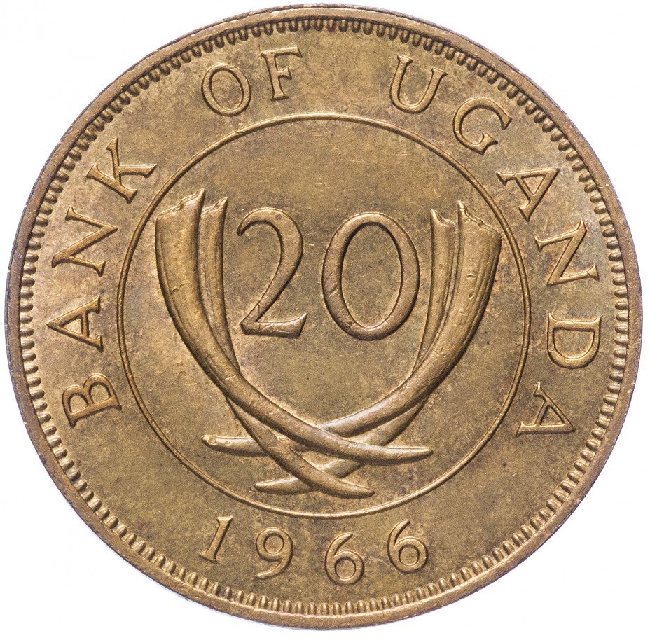 купить Уганда 20 центов 1966