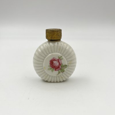 купить Флакон парфюмерный с эмалью "Роза", стекло, латунь, керамика, Jablonex (Яблонекс), Чехословакия, 1950-1980 гг.