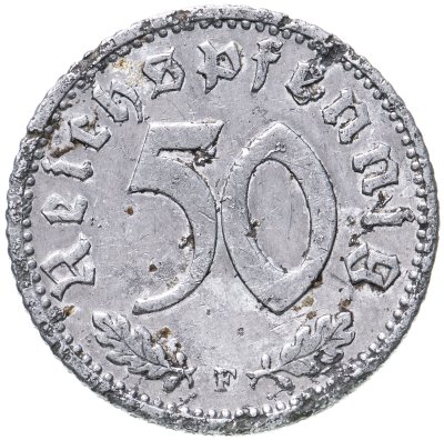 купить Германия (Третий рейх) 50 рейхспфеннигов (reichspfennig) 1939 F