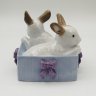 Купить Статуэтка "Кролики в коробке", фарфор, роспись, NAO Porcelain, Испания, 1988-2000 гг.
