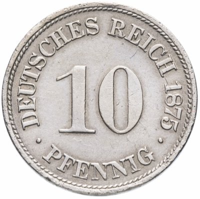 купить Германия (Империя) 10 пфеннигов (pfennig) 1875 G