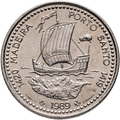 купить Португалия 100 эскудо (escudos) 1989 "Золотой век открытий - Открытие острова Мадейра"