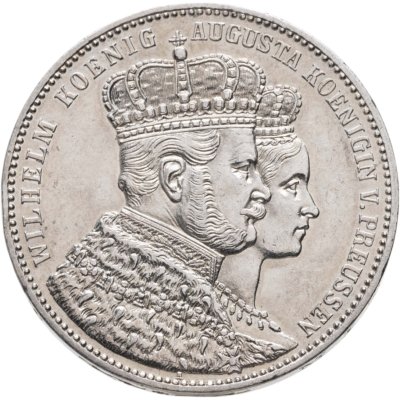 купить Германия, королевство Пруссия. 1 союзный талер (vereinstaler) 1861 - Коронация Вильгельма I и Августы