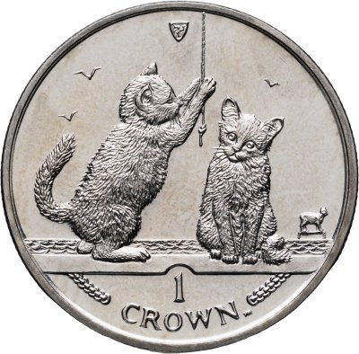 купить Остров Мэн 1 крона (crown) 2001 "Кошки - сомалийская кошка"