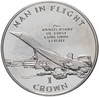 купить Остров Мэн 1 крона 1994 "40 лет тестовому полёту Конкорда"