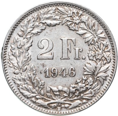 купить Швейцария 2 франка (francs) 1946