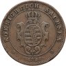 Купить Германия (Саксония) 5 пфеннигов 1862 В