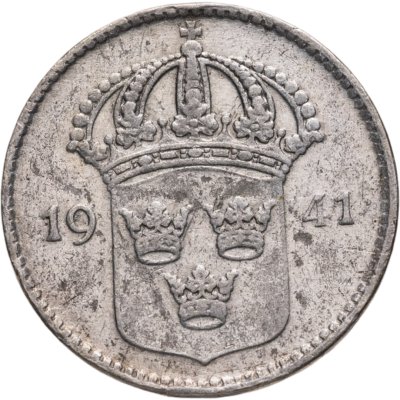 купить Швеция 10 эре (ore) 1941 Серебро, Три короны на аверсе