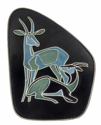 Купить Панно настенное "Две газели", фаянс, СССР, 1970-1990 гг.