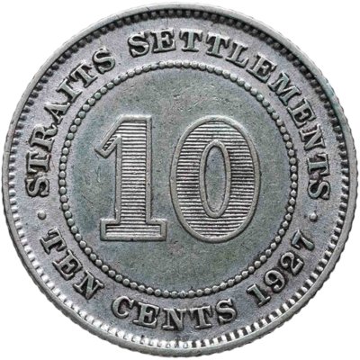 купить Стрейтс Сетлментс 10 центов (cents) 1927