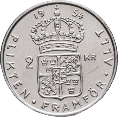 купить Швеция 2 кроны (kronor) 1954