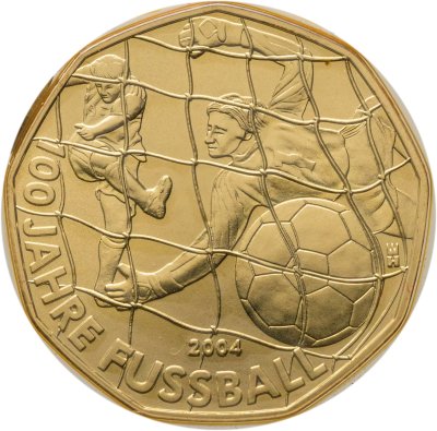 купить Австрия 5 евро (euro) 2004 "100 лет футболу" в буклете