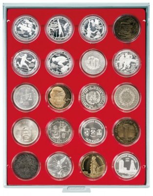 купить Бокс на 20 монет диаметром 41 мм в капсулах (Lindner, Германия)