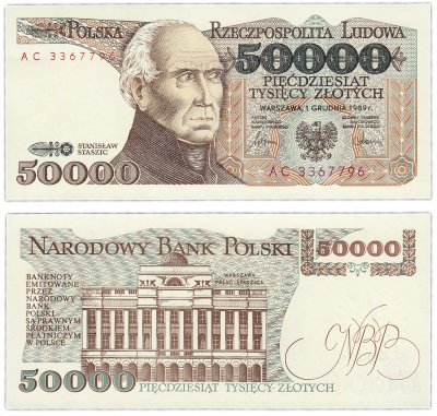 купить Польша 50000 злотых 1989 (Pick 153a)