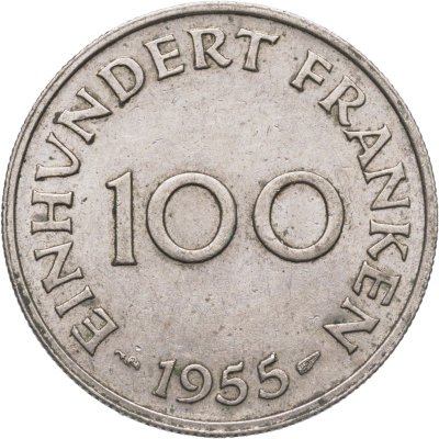 купить Саар 100 франков (francs) 1955