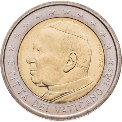 купить Ватикан 2 евро (euro) 2005 "Портрет Папы Иоана Павла II"