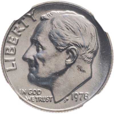 купить США 10 центов (one dime) 1978 "Roosevelt Dime" в слабе DNC MS65