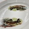 Купить Большое блюдо "Лососи", фарфор, деколь, Добрушский фарфоровый завод, Россия, 1978-1991 гг.