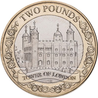 купить Остров Мэн 2 фунта 2024 "Британские замки - Лондонский Тауэр"