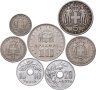Купить Греция набор из 7 монет (10, 20 и 50 лепт 1, 2, 5 и 10 драхм) 1954 - 1965 год - король Павел I