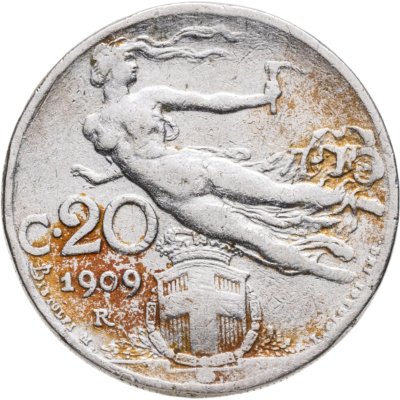 купить Италия 20 чентезимо (centesimi) 1909