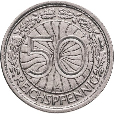 купить Германия 50 рейхспфеннигов (reichspfennig) 1936, знак монетного двора "A" — Берлин