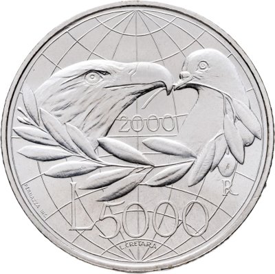 купить Сан-Марино 5000 лир (lire) 2000 "Мир"