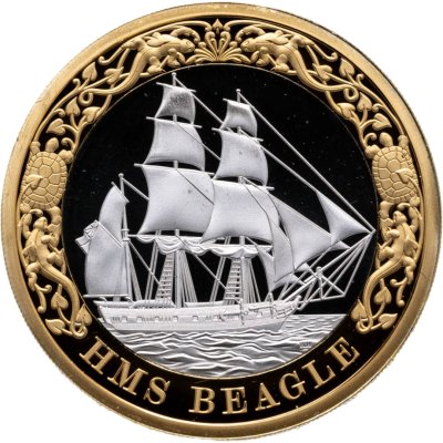 купить Великобритания 2 фунта 2026 "200 лет кораблю "HMS Beagle" Бигль Пьедфорт" в футляре, с сертификатом