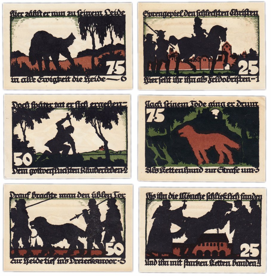 купить Германия (Ольденбург: Фехта) набор из 6 нотгельдов 1922
