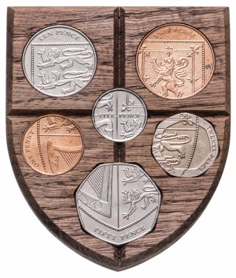 купить Великобритания набор монет 2008-2019 "Щит королевского герба" (6 монет)
