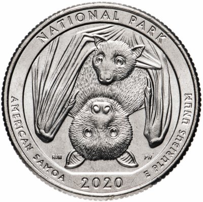 купить США 1/4 доллара (25 центов, квотер) 2020 P — "Национальный парк Американского Самоа" (51-й парк)