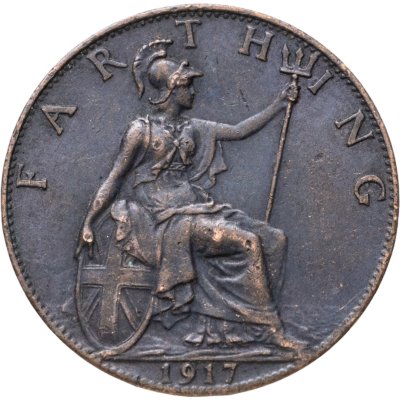 купить Великобритания 1 фартинг (farthing) 1917