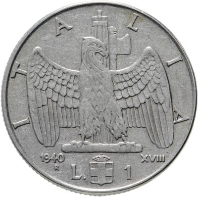 Купить Италия 1 лира (lira) 1940  Не магнетик
