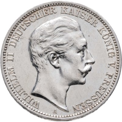 купить Германская Империя, Пруссия 3 марки (mark) 1911 с портретом Вильгельма II
