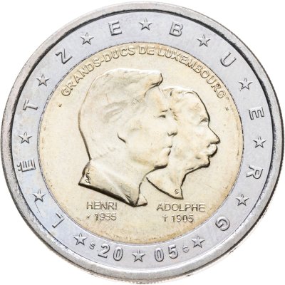 купить Люксембург 2 евро (euro) 2005 Великий герцог Анри и Великий герцог Адольф